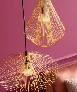 Kare Design Modo Wire Round Riippuvalaisin, Kulta -Huonekalu kauppa lampa wiszaca modo wire round 44x24 cm zlota 7