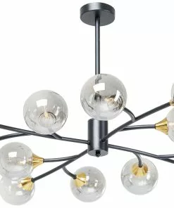 Kare Design Pendel Molecules Riippuvalaisin 12, Musta -Huonekalu kauppa lampa wiszaca molecules 102x70 cm czarno zlota 3