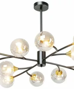 Kare Design Pendel Molecules Riippuvalaisin 12, Musta -Huonekalu kauppa lampa wiszaca molecules 102x70 cm czarno zlota 4