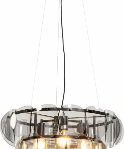 Kare Design Mariposa Three Circle Riippuvalaisin Musta/savulasi -Huonekalu kauppa lampa wiszaca nowoczesna szklo przydymione o60 cm 3
