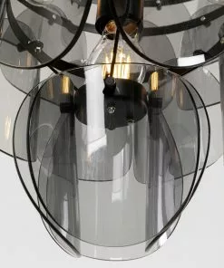 Kare Design Mariposa Three Circle Riippuvalaisin Musta/savulasi -Huonekalu kauppa lampa wiszaca nowoczesna szklo przydymione o60 cm 5