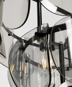 Kare Design Mariposa Three Circle Riippuvalaisin Musta/savulasi -Huonekalu kauppa lampa wiszaca nowoczesna szklo przydymione o60 cm 6