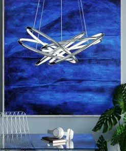 Kare Design Saturn LED Riippuvalaisin, Kromi, Iso -Huonekalu kauppa lampa wiszaca saturn led 75x120 cm srebrna 7