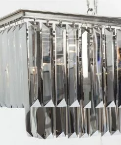 Kare Design Smoky Lounge Rectangular Riippuvalaisin -Huonekalu kauppa lampa wiszaca smoky lounge 100x40 cm srebrna 3