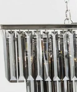 Kare Design Smoky Lounge Rectangular Riippuvalaisin -Huonekalu kauppa lampa wiszaca smoky lounge 100x40 cm srebrna 4