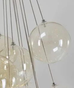 Kare Design Snowballs Amber Riippuvalaisin Ø50cm -Huonekalu kauppa lampa wiszaca snowballs o50x117 cm zlota klosze przydymione 4