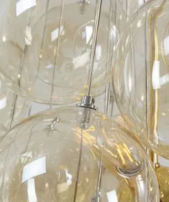 Kare Design Snowballs Amber Riippuvalaisin Ø50cm -Huonekalu kauppa lampa wiszaca snowballs o50x117 cm zlota klosze przydymione 6