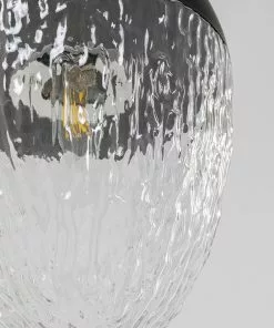 Kare Design Frozen Riippuvalaiisn Matta Musta Ø20cm -Huonekalu kauppa lampa wiszaca stal czarna klosz szklany transparentny o20x30 cm 3