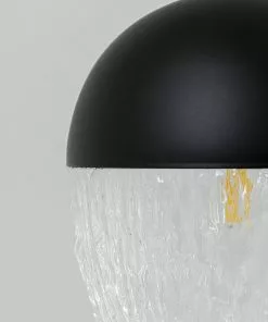 Kare Design Frozen Riippuvalaiisn Matta Musta Ø20cm -Huonekalu kauppa lampa wiszaca stal czarna klosz szklany transparentny o20x30 cm 5