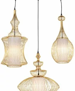 Kare Design Swing Iron Tre Riippuvalaisin, Kulta -Huonekalu kauppa lampa wiszaca swing iron tre 77x119 cm zlota 2