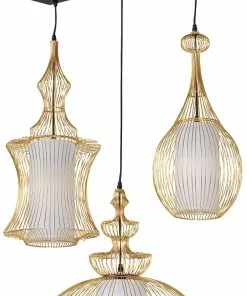 Kare Design Swing Iron Tre Riippuvalaisin, Kulta -Huonekalu kauppa lampa wiszaca swing iron tre 77x119 cm zlota 3