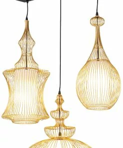 Kare Design Swing Iron Tre Riippuvalaisin, Kulta -Huonekalu kauppa lampa wiszaca swing iron tre 77x119 cm zlota 4