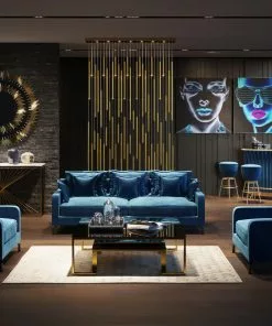 Kare Design Living Vegas Deluxe Riippuvalaisin, Messinki LED -Huonekalu kauppa lampa wiszaca vegas led 154x250 320 cm zlota 7