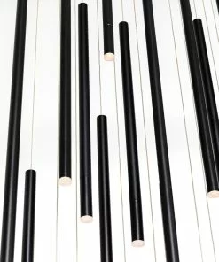 Kare Design Living Vegas Deluxe Riippuvalaisin, Matta Musta, LED -Huonekalu kauppa lampa wiszaca xxl led tuby czarna matowa 154x320 cm 7