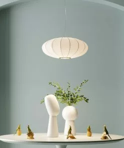 Kare Design Nilay Riippuvalaisin Ø50cm -Huonekalu kauppa lampa wiszaca z kloszem z tkaniny o50x175 cm bialo zlota 9 scaled