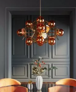 Kare Design Globo Amber Riippuvalaisin79cm -Huonekalu kauppa lampa wiszaca z tworzywa sztucznego bursztynowa 79 x 75 cm 10 scaled