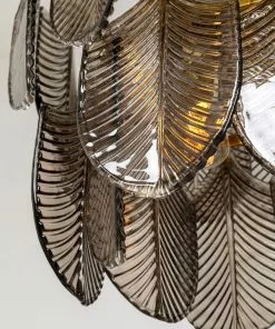 Kare Design Botania Riippuvalaisin -Huonekalu kauppa lampa wiszaca zlota dekoracje szklo przydymione liscie 90x32 cm 6