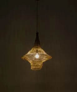 Kare Design Cocoon Pöytävalaisin Gold Ø51cm -Huonekalu kauppa lampa wiszaca zlota plecionka stalowa o51x69 cm 6
