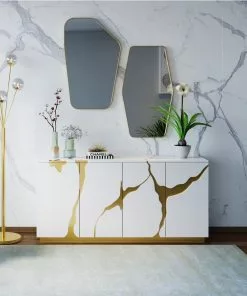 Kare Design Shape Hexagon Seinäpeili, Messinki 64x95cm