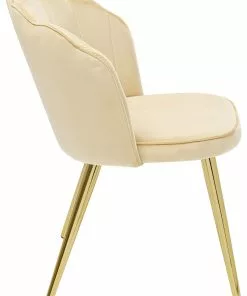 Kare Design Princess Tuoli Beige (2/Setti) -Huonekalu kauppa zestaw dwoch krzesel princess bezowe nogi zlote 4