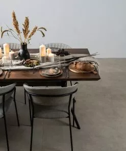 Kare Design Belle Tuoli Käsinojilla - Vaaleanharmaa (2/Setti) -Huonekalu kauppa zestaw dwoch krzesel tapicerka jasnoszara nogi czarne stalowe 5