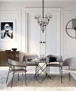 Kare Design Belle Tuoli Käsinojilla- Sametti, Harmaa (2/Setti) -Huonekalu kauppa zestaw dwoch krzesel z podlokietnikami belle 57x78 cm szare 10