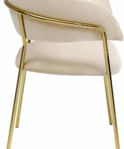 Kare Design Belle Tuoli Käsinojilla - Sametti, Kermanvärinen (2/Setti) -Huonekalu kauppa zestaw dwoch krzesel z podlokietnikami belle 61x80 cm kremowe 3