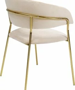 Kare Design Belle Tuoli Käsinojilla - Sametti, Kermanvärinen (2/Setti) -Huonekalu kauppa zestaw dwoch krzesel z podlokietnikami belle 61x80 cm kremowe 4