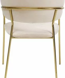 Kare Design Belle Tuoli Käsinojilla - Sametti, Kermanvärinen (2/Setti) -Huonekalu kauppa zestaw dwoch krzesel z podlokietnikami belle 61x80 cm kremowe 5