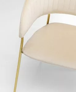 Kare Design Belle Tuoli Käsinojilla - Sametti, Kermanvärinen (2/Setti) -Huonekalu kauppa zestaw dwoch krzesel z podlokietnikami belle 61x80 cm kremowe 7