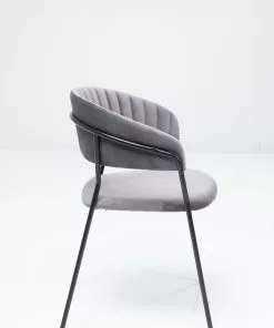 Kare Design Belle Tuoli Käsinojilla- Sametti, Harmaa (2/Setti) -Huonekalu kauppa zestaw dwoch krzesel z podlokietnikami belle 61x80 cm szare 12