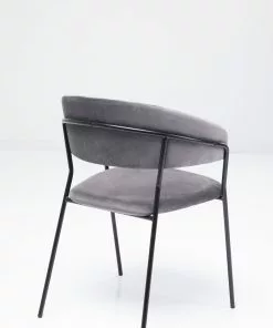 Kare Design Belle Tuoli Käsinojilla- Sametti, Harmaa (2/Setti) -Huonekalu kauppa zestaw dwoch krzesel z podlokietnikami belle 61x80 cm szare 14