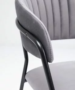 Kare Design Belle Tuoli Käsinojilla- Sametti, Harmaa (2/Setti) -Huonekalu kauppa zestaw dwoch krzesel z podlokietnikami belle 61x80 cm szare 16